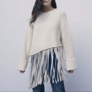 Oversized fringe sweater
